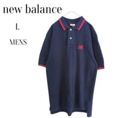 【New Balance】 ポロシャツ ネイビー レッド L メンズ