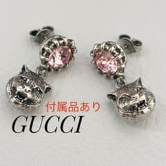 GUCCI グッチ キャットヘッドピアス ラインストーン - メルカリ