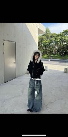 Pearl Fur Hoodie Short Blouson Y2Kのサムネイル