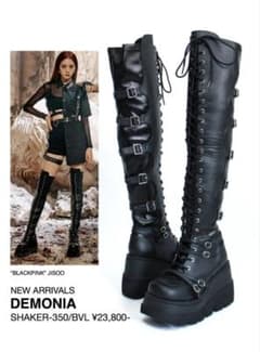 DEMONIA デモニア ウェッジソールベルトバックル厚底サイハブーツ 
