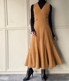JUNOAH ジュノア ジャンパースカート フレアワンピース 袖なしのサムネイル