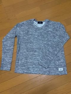 AZUL by moussy Vネック 長袖ニット グレーSサイズのサムネイル