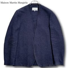Maison Margiela ノーカラージャケット ボタンレス ネイビー 46 - メルカリ