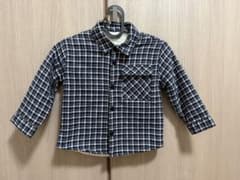ZARA キッズ チェック柄 ボアシャツジャケットのサムネイル