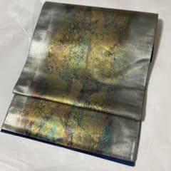 ★ほし 新品 作家物 螺鈿 訪問着 引箔　袋帯 セット 螺鈿細工 金彩 正絹 箔柄 螺鈿入り 訪問着と袋帯2点セット