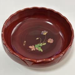 Thumbnail of 伝統工芸　会津塗　赤色 漆器 菓子器 花柄【美品】