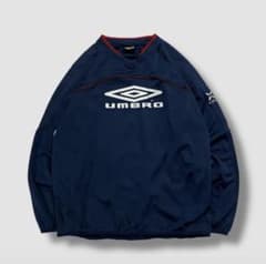 Umbro RISEISHA 長袖ピステ ネイビー/ブルー　履正社 umbro（アンブロ） 名入れ1段付き ピステ 上下 上下セット メンズ 長袖