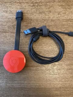 Chromecast 赤 HDMI接続 USBケーブル付きのサムネイル