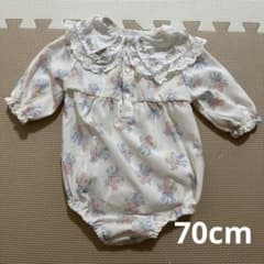 花柄レース襟ロンパース 70cmのサムネイル