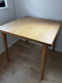 大塚家具 ダイニングテーブル ユノ3 80cm レッドオーク材 ホワイト