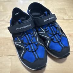 瞬足 サンダル ブルー ブラック 21cmのサムネイル