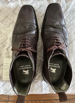 BURBERRY BLACK LABEL ウイングチップ ブーツ ダークブラウンのサムネイル