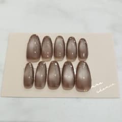 ネイルチップ マグネット ブラウン 10本セットのサムネイル