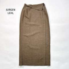 JURGEN LEHL ヨーガンレール リネン混 ラップ ロングスカート M 茶 JURGEN LEHL ヨーガンレール リネン混 ラップ ロングスカート M 茶