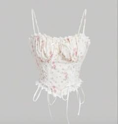 【即発送】SHEIN キャミソール 花柄 バレエコア リボン レースのサムネイル