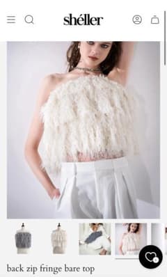 sheller back zip fringe bare top 未使用 - メルカリ