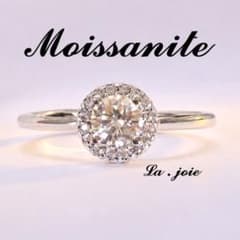 最高品質 人工ダイヤ 0.3ct モアサナイト ヘイロー リング 【12号】