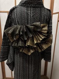 大人兵児帯 金・黒[龍鱗]ラスト1本のサムネイル