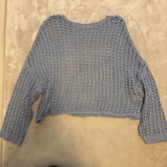 ラメ入り 透かし編み ニット トップスのサムネイル