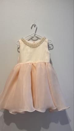 【美品】キッズドレス　100cm フォーマル　パール　ピンク　結婚式のサムネイル