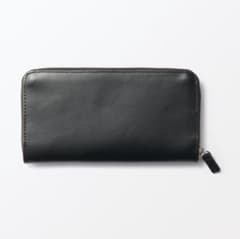 新品】無印良品 ベジタブルタンニンレザー 長財布 黒 本革 ラウンド