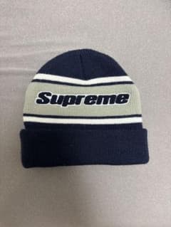 Supreme ニット帽 ビーニー ネイビー - メルカリ
