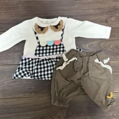 も*こ様 ベイビーチアークロワッサンセットアップ 子供服　80cmのサムネイル