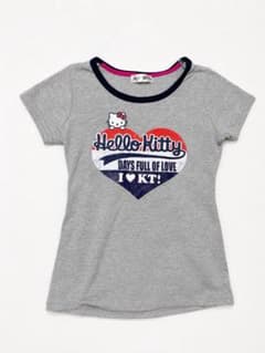 半袖Tシャツ グレー グランジ y2k ハローキティ古着 海外ガールキッズサイズのサムネイル