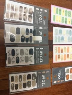 ジェルネイルシール まとめ売り 8点セット+おまけに2枚のサムネイル