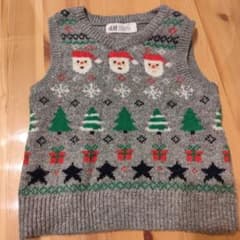 H&M クリスマス柄 ニットベスト EUR 92のサムネイル