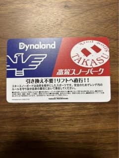 ダイナランド　高鷲スノーパーク　共通リフト券のサムネイル