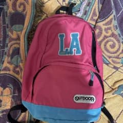 OUTDOOR LAロゴ リュック ピンク/青のサムネイル