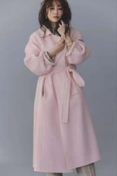 即発送！FRAY I.D ウールトレンチリバーコート　ピンク♡ゆん FRAY I.D（フレイアイディー）の「ウールカシミアトレンチリバーコート
