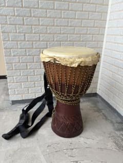 [Junk] Price Reduced! African (Mali) Djembe Percussion Instrument, Folk Instrument, with Strap