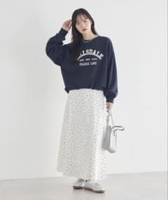 earth music&ecology ロングスカート　アイボリー　黒ドットのサムネイル