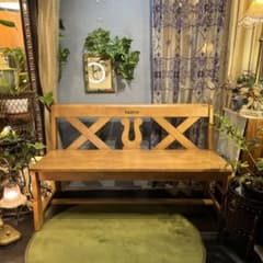 ヴィンテージ カリモク RUSTIC ルスティック 背もたれ付きベンチ W120