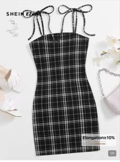 SHEIN チェック柄ミニワンピースのサムネイル