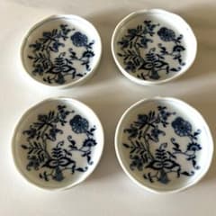 廃盤 Blue Danube（ブルーダニューブ）ブルーオニオン 豆皿 4枚セット