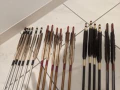 弓道 矢（黒鷲羽、花白鳥羽）18本のサムネイル