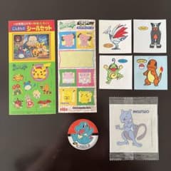 当時物 ポケモン シール ＆ ミュウツー アイロンプリント 平成レトロ