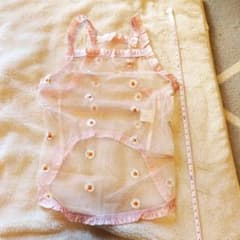 新品 犬服 チュールキャミソールデイジー＊ピンクのサムネイル