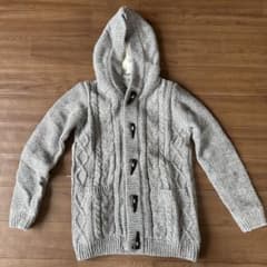 ROPE PICNIC グレー ケーブルニット フード付きセーターのサムネイル