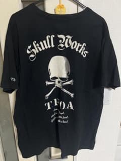 SKULL WORKS × 클로즈 워스트 콜라보레이션 T 셔츠 레어 블랙 XXL