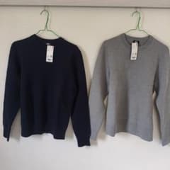 UNIQLO ウォッシャブルミラノリブクルーネックニット　 2着セット Sサイズのサムネイル