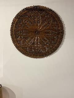 送料無料】バリ島木彫りレリーフΦ78cm 木彫りレリーフ通常66,000円が 