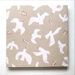 北欧風鳥柄木製ファブリックパネル インテリアのサムネイル
