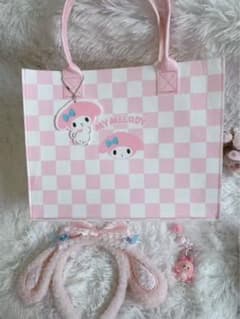 マイメロディ トートバッグ ヘアアクセサリー キーホルダー 3点セット ピンクのサムネイル