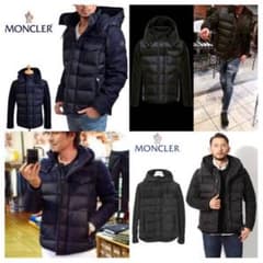 MONCLER ブラック ダウンジャケット フード付きのサムネイル