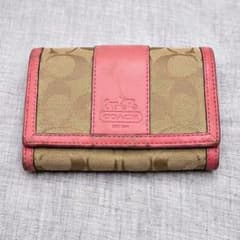 COACH 二つ折り財布 シグネチャー ピンクのサムネイル