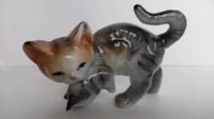 猫 陶器 親子猫 引っ越し猫 フィギュリンのサムネイル